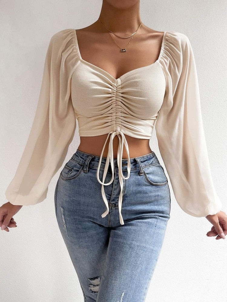 Sexy Long Sleeves Summer Short Blouses