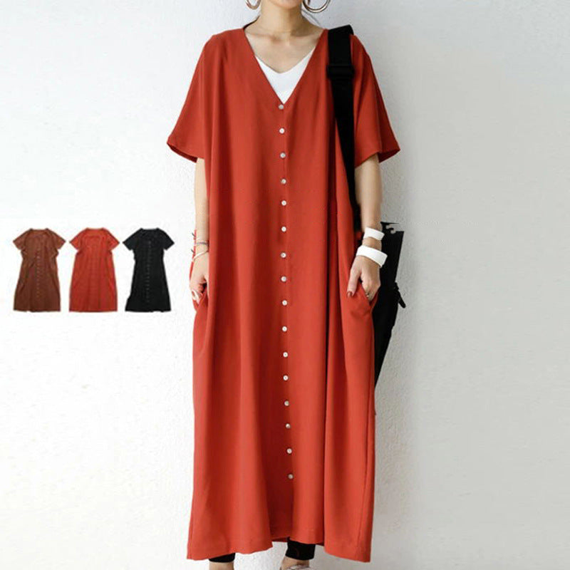 Casual Summer V Neck Long Cozy Dresses