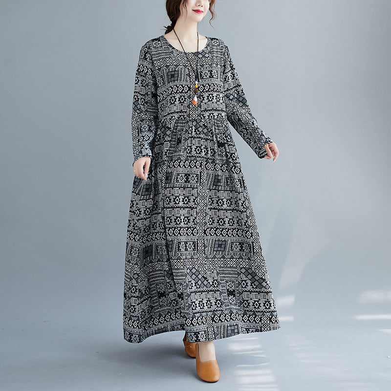Women Plus Sizes Spring Long Dresses