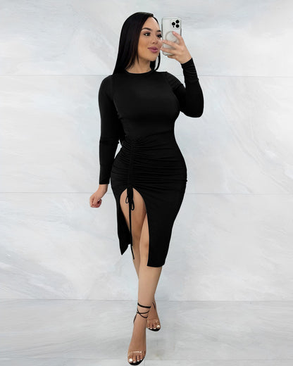 Sexy Drawstring Design Sheath Dresses for Women
