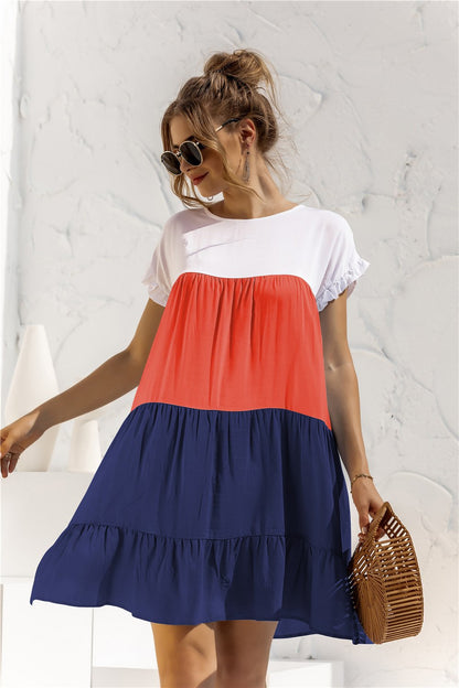 Summer Leisure Ruffled Daily Short Dresses-STYLEGOING