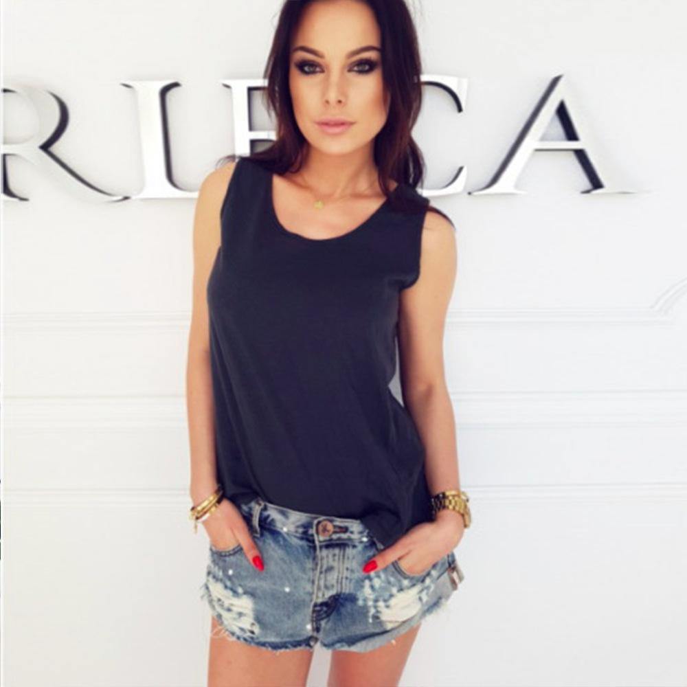 Summer Back Hollow Out Sleeveless Crop Tops-STYLEGOING