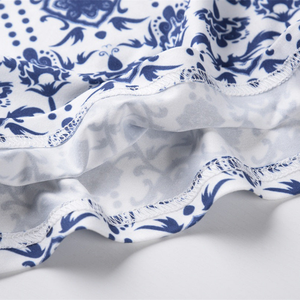 Vintage Blue Halter Summer Beach Dresses