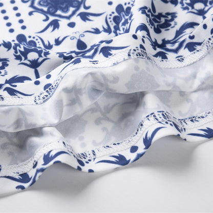 Vintage Blue Halter Summer Beach Dresses