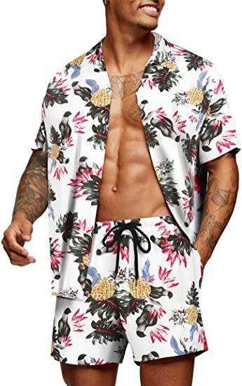 Leisure Summer Men's Short Sleeves Shirts and Shorts