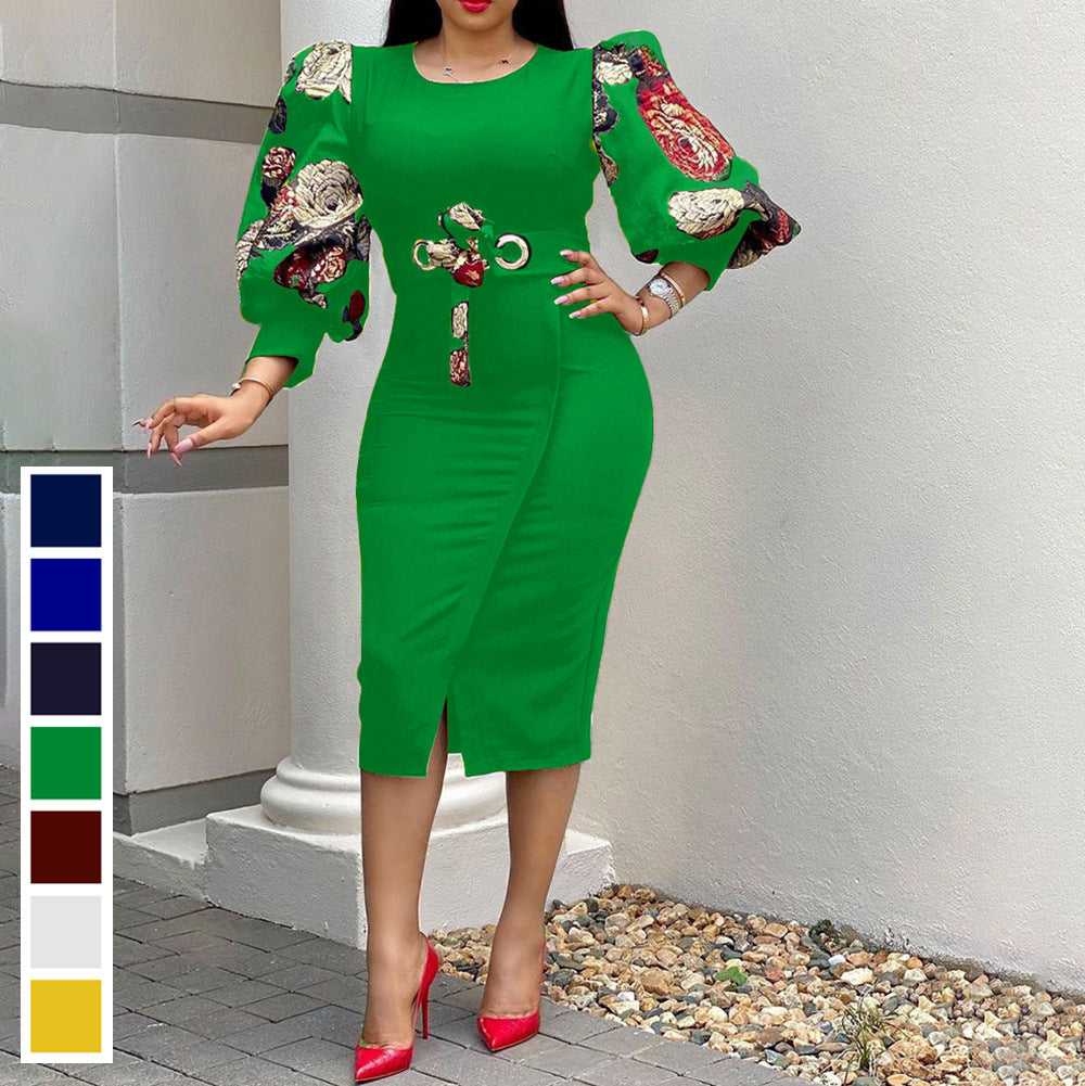Classy Floral Print Plus Sizes Dresses for Women