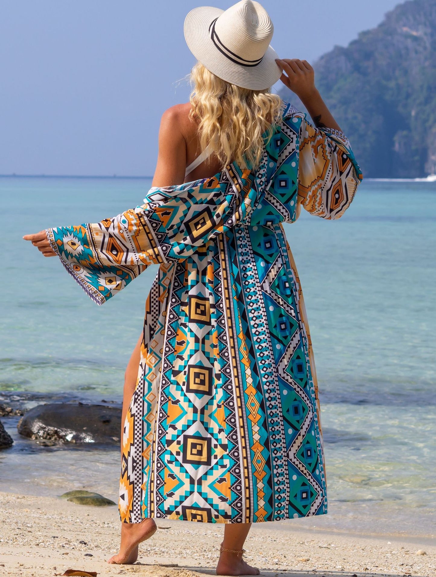 Fashion Floral Print Summer Kimono Beachwear Cover Ups