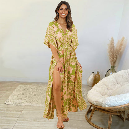 Summer Casual Bat Sleeves Beach Long Dresses