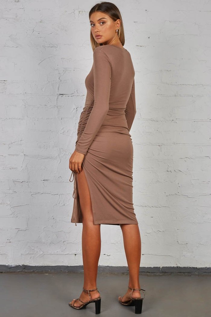 Sexy High Waist Irregular Long Sleeves Dresses