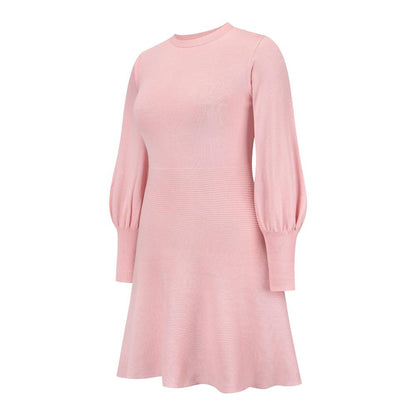 Women Plus Sizes Knitting Winter Dresses-STYLEGOING