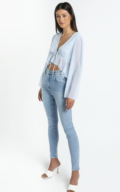 Sexy Women Summer Chiffon Deep V Neck Shirts--Free Shipping at meselling99