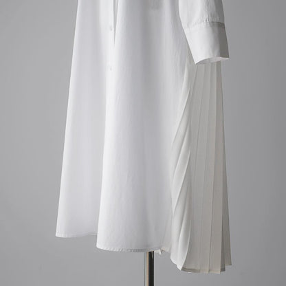 Classy Women Plus Sizes Pleated Long Shirt Dresses-STYLEGOING