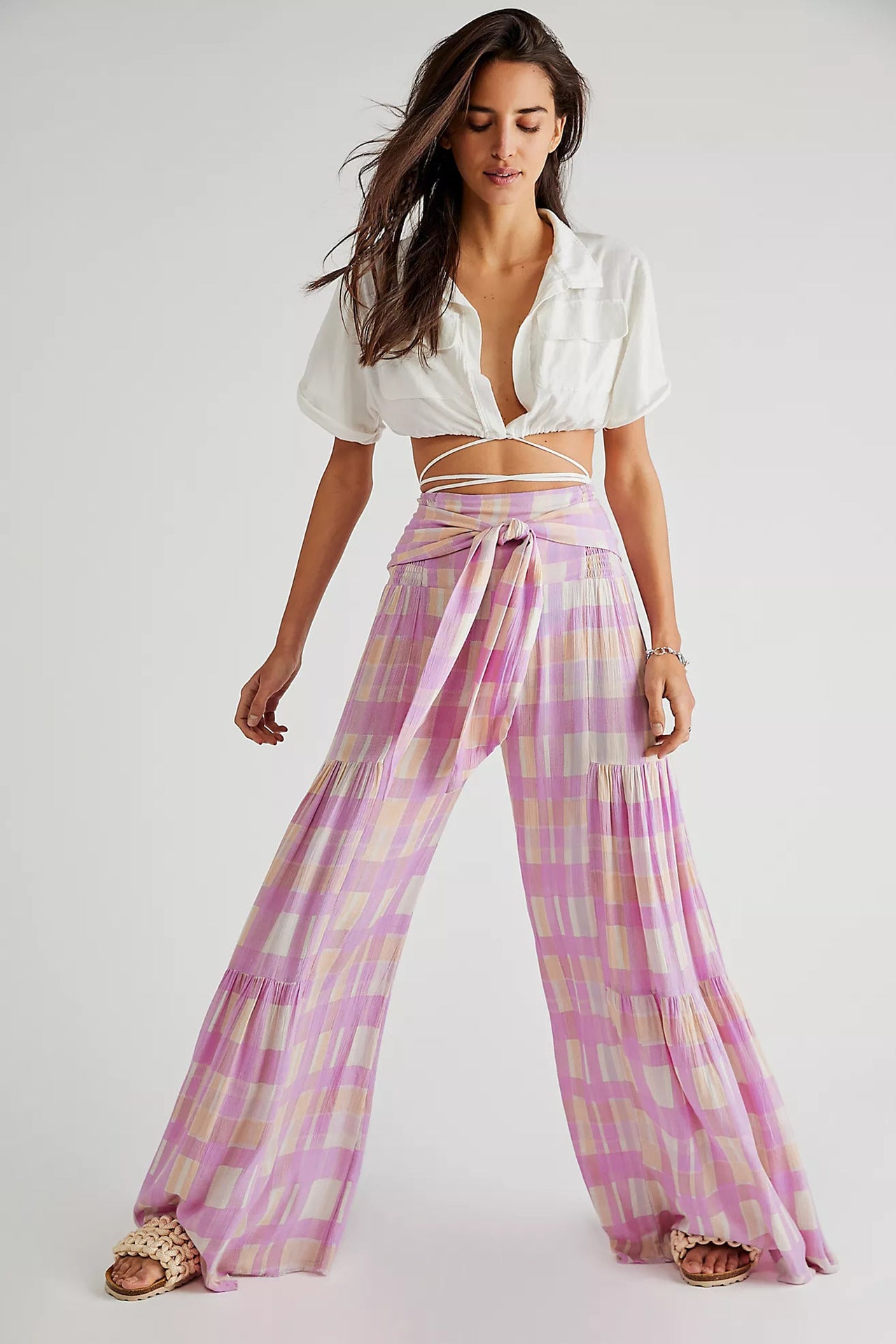 Casual Summer Floral Print Trumpet Pants for Women