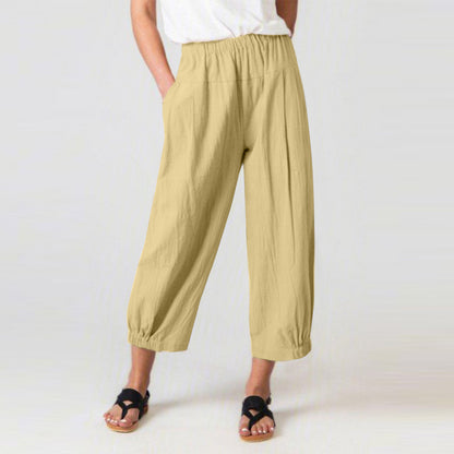 Loose High Waist Cropped Wide Legs Pants