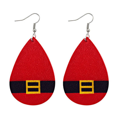 Christmas Style Water-drop Snowflake Earring 2 Sets