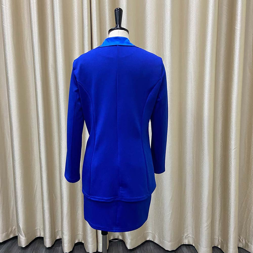 Elegant Women Two Pieces Blazer and Skirts for Women