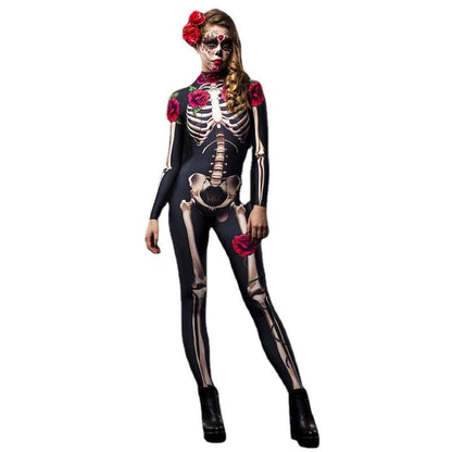 Horrible Holloween Skeleton Costume Jumpsuit for Adult&kids-STYLEGOING
