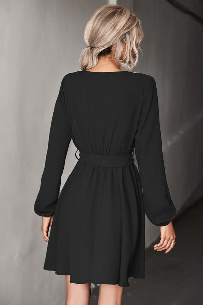 Fashion V Neck Long Sleeves Mini Dresses