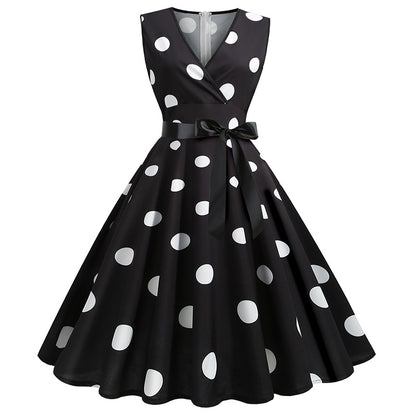 Summer Sleeveless Polka Dot Dresses