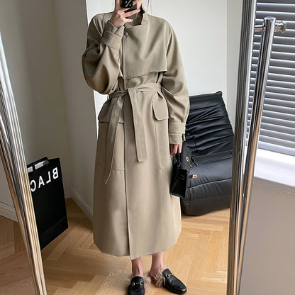 Casual Fashion Women Long Overcoats with Belt