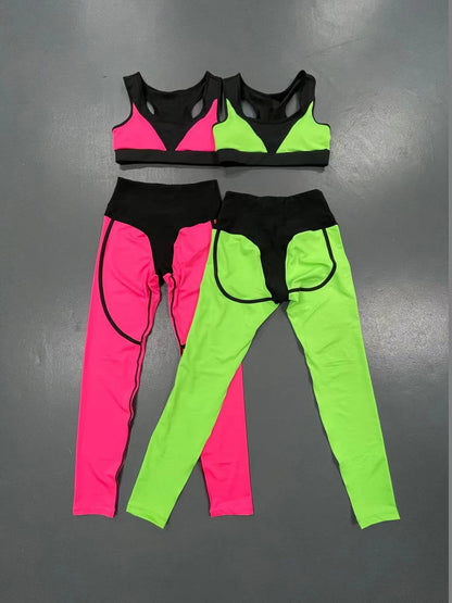 Sexy Halter High Waist Two Pieces Yoga Sets for Women