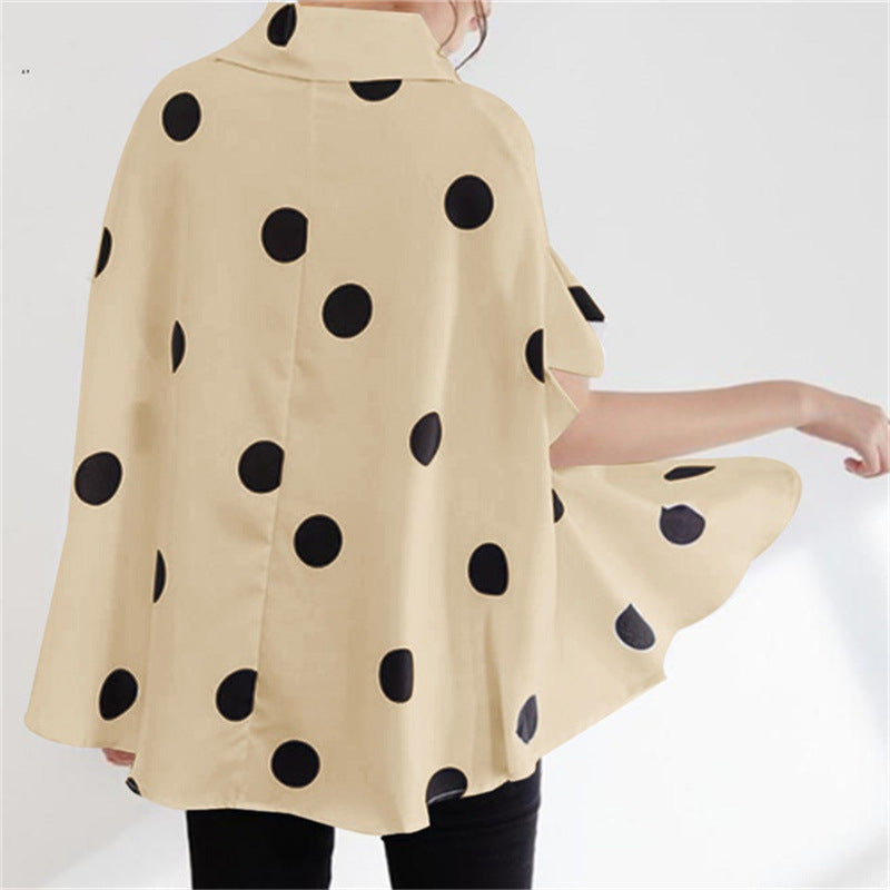 Casual Dot Print Short Sleeves Women Shirts