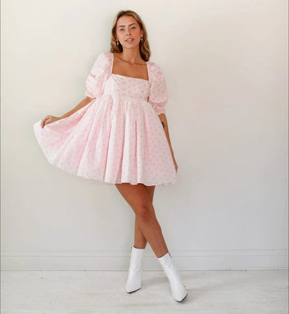 Summer Sexy Square Neckline Women Mini Dresses