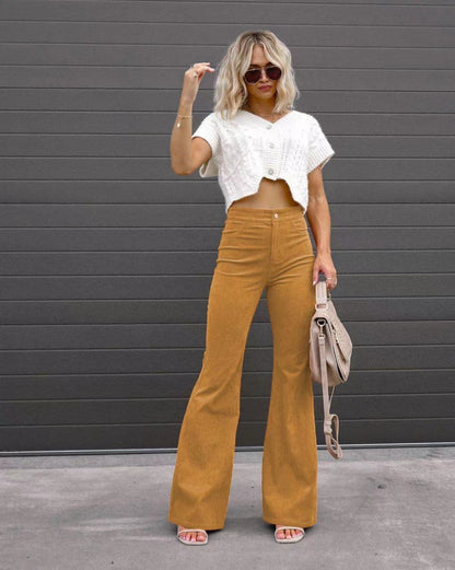 Sexy Elastic Waist Trumpet Pants