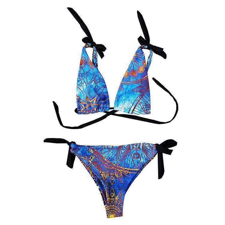 Vintage Floral Print Sexy Bikini Swimwear-STYLEGOING