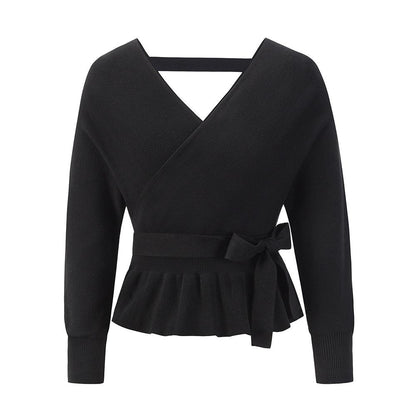 New Pullover V Neck Knitting Sxey Sweaters-STYLEGOING
