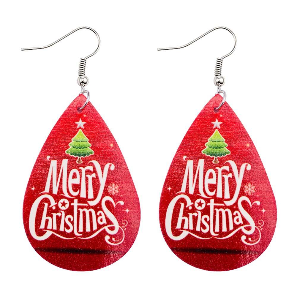 Christmas Style Water-drop Snowflake Earring 2 Sets