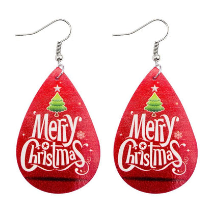Christmas Style Water-drop Snowflake Earring 2 Sets