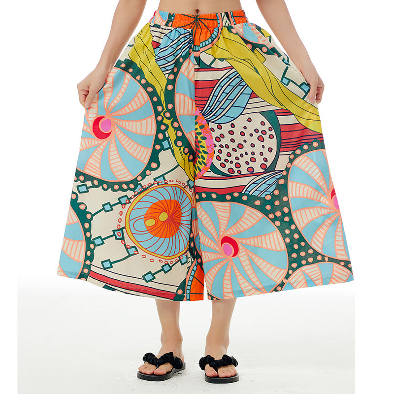 Designed Summer Plus Sizes Cropped Pants