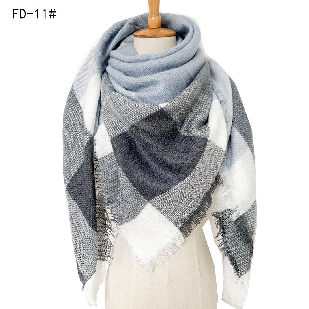 Winter Warm Plaid Scarves for Women