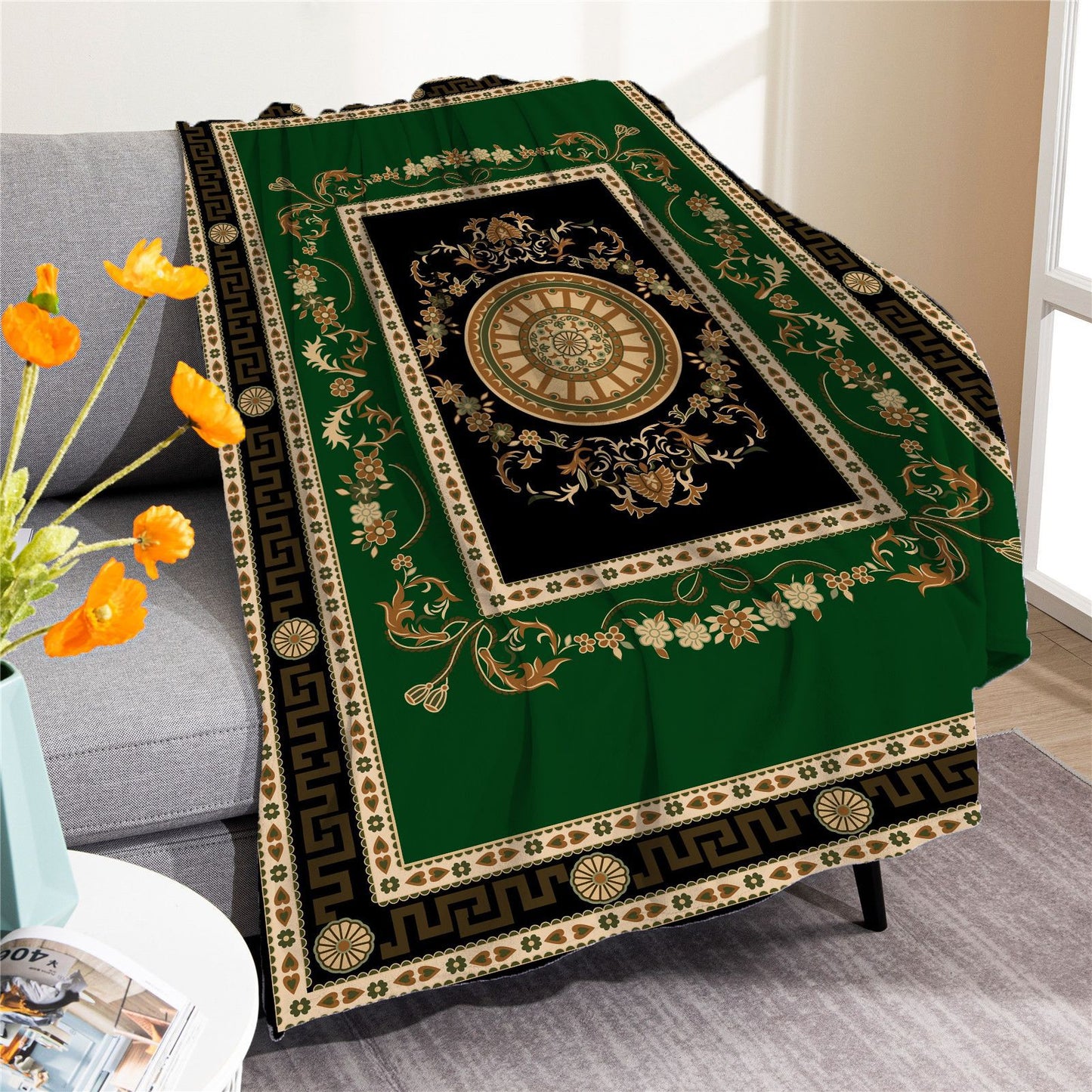 Vintage Boho Fleece Throw Blankets