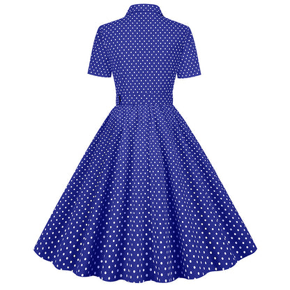 Vintage Polka Dot Short Sleeves Dresses