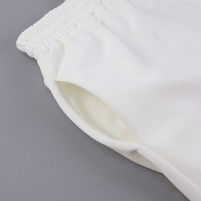 White Polo Shirts and Shorts Summer Suits