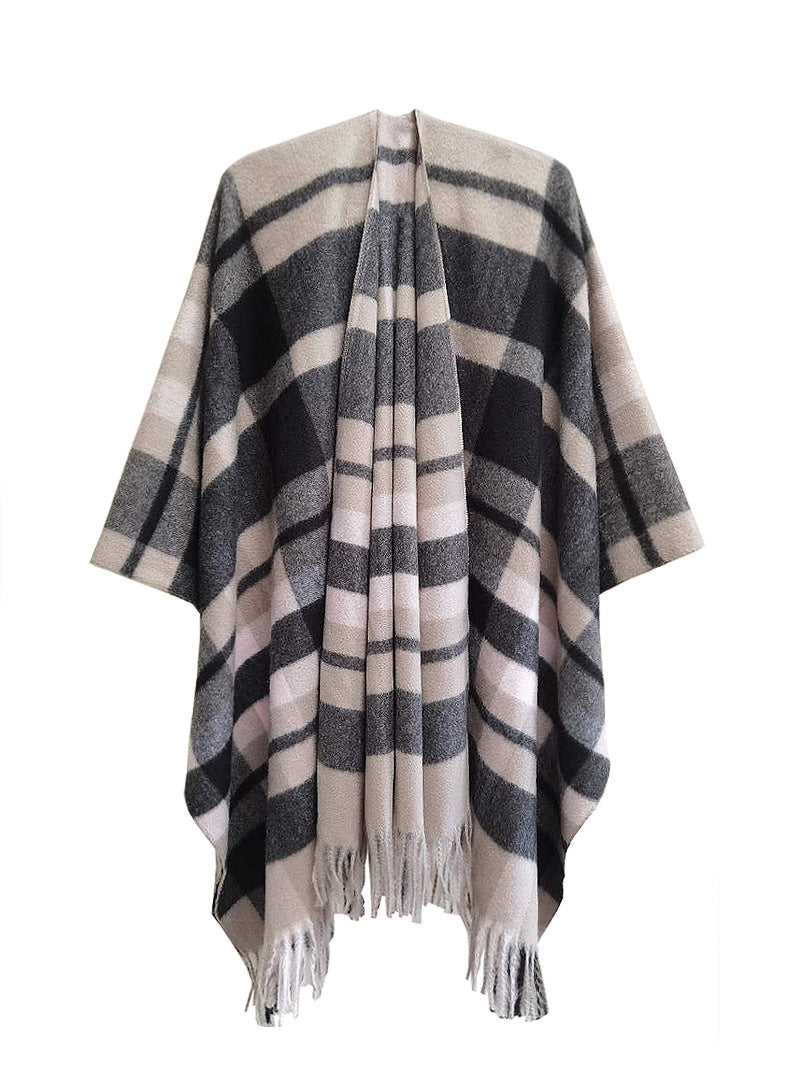 Winter Tassels Shawls Cape for Women