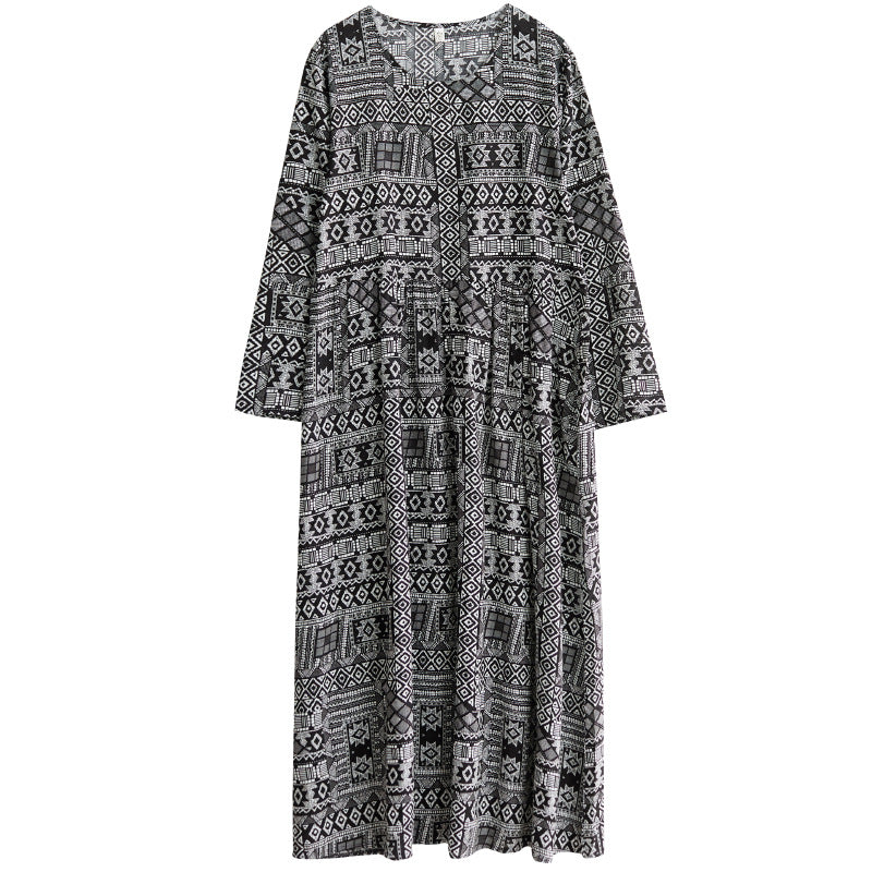 Women Plus Sizes Spring Long Dresses