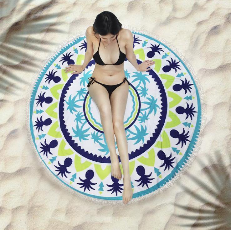 Women Summer Beach Fast Drying Print Beach Towel-STYLEGOING
