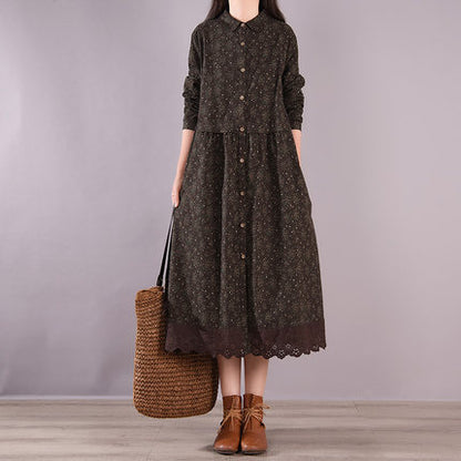 1980s Vintage Casual Linen Long Dresses