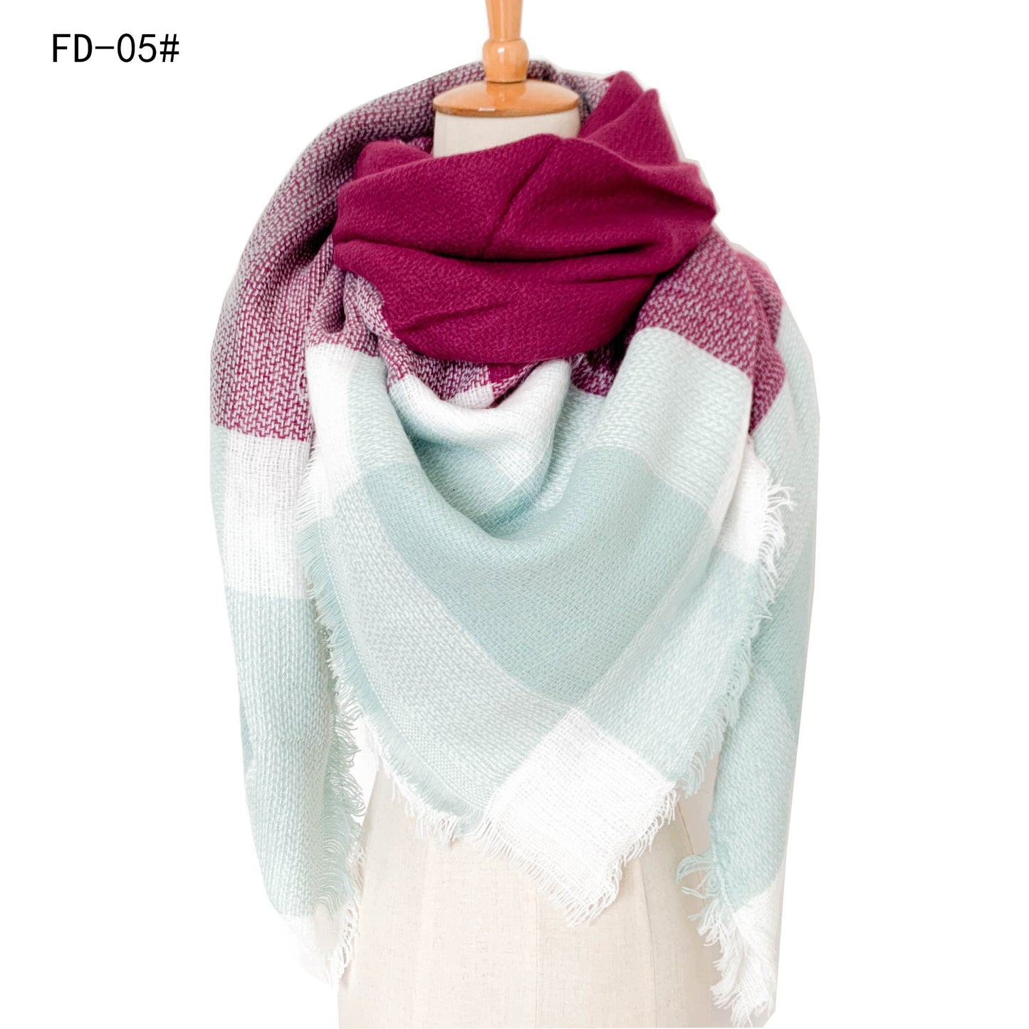 Winter Warm Plaid Scarves for Women