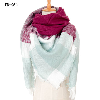 Winter Warm Plaid Scarves for Women