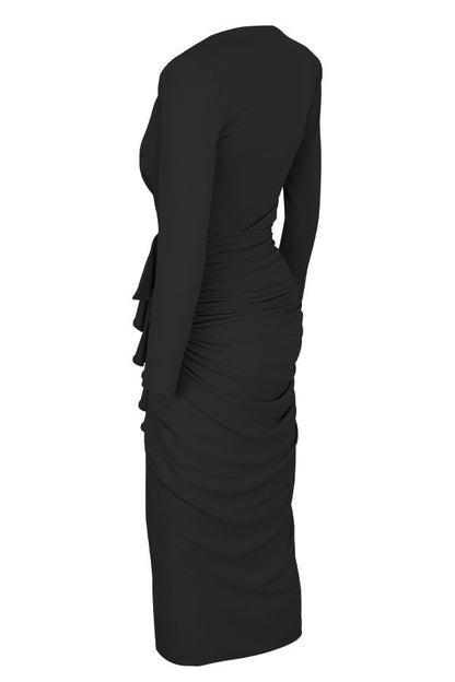 Sexy Ruffled Split Front Irregular Long Party Dresses