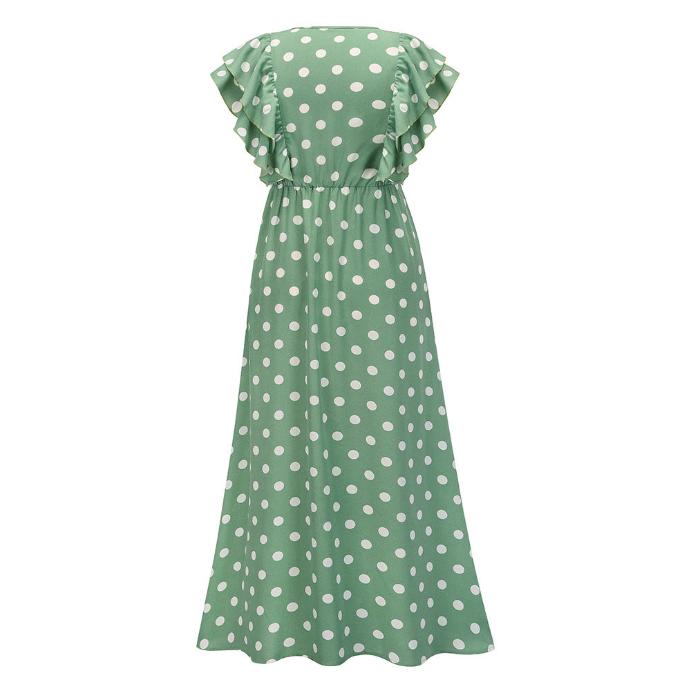 Summer Sexy Dot Print Long Summer Beach Dresses