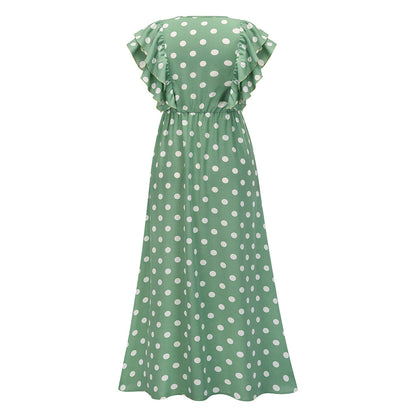 Summer Sexy Dot Print Long Summer Beach Dresses
