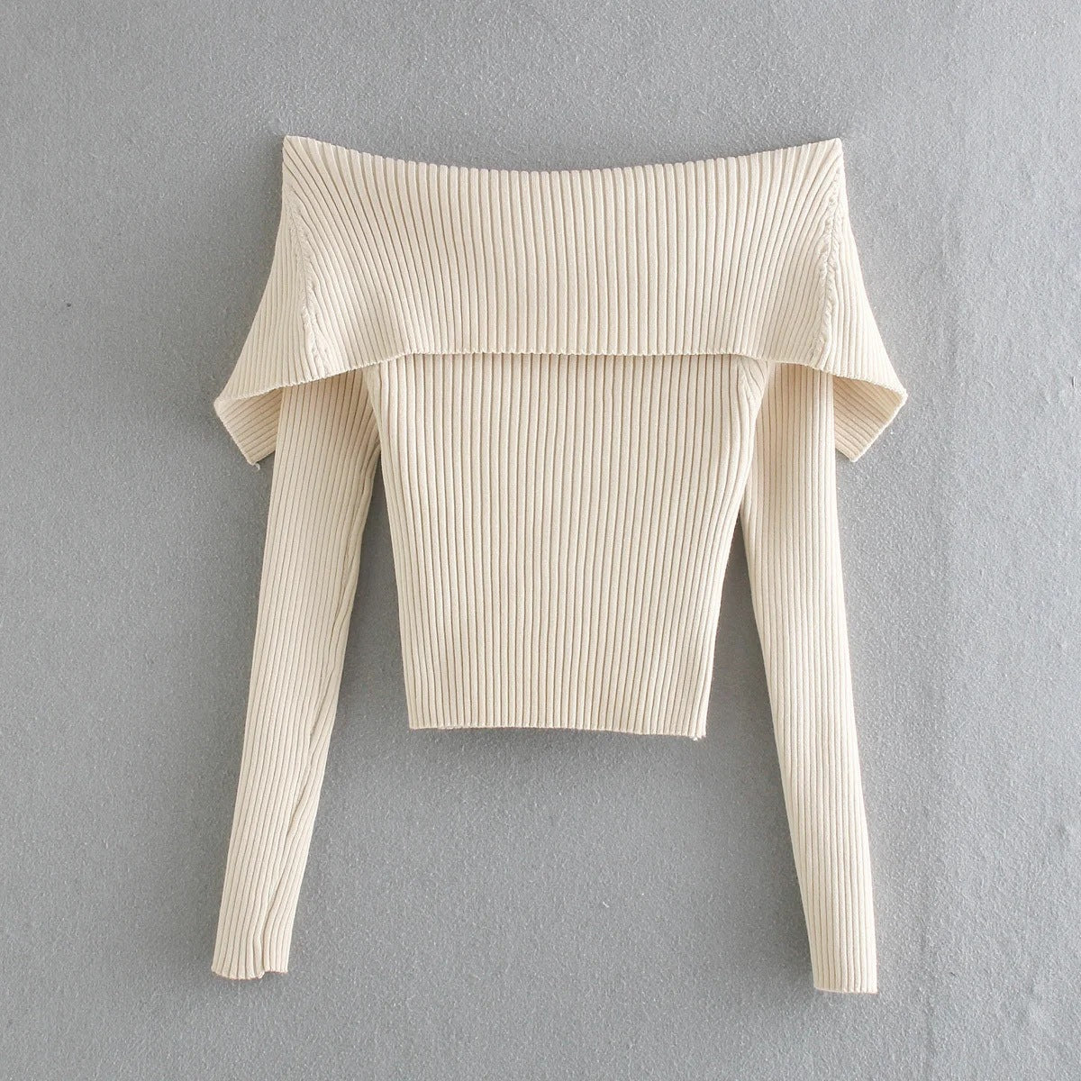 Sexy Off The Shoulder Knitting Long Sleeves Sweaters