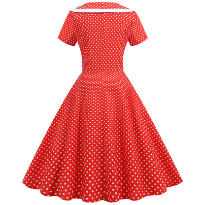 Vintage Polk Dot Women Dresses