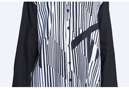 Classy Striped Long Sleeves Shirts Dresses