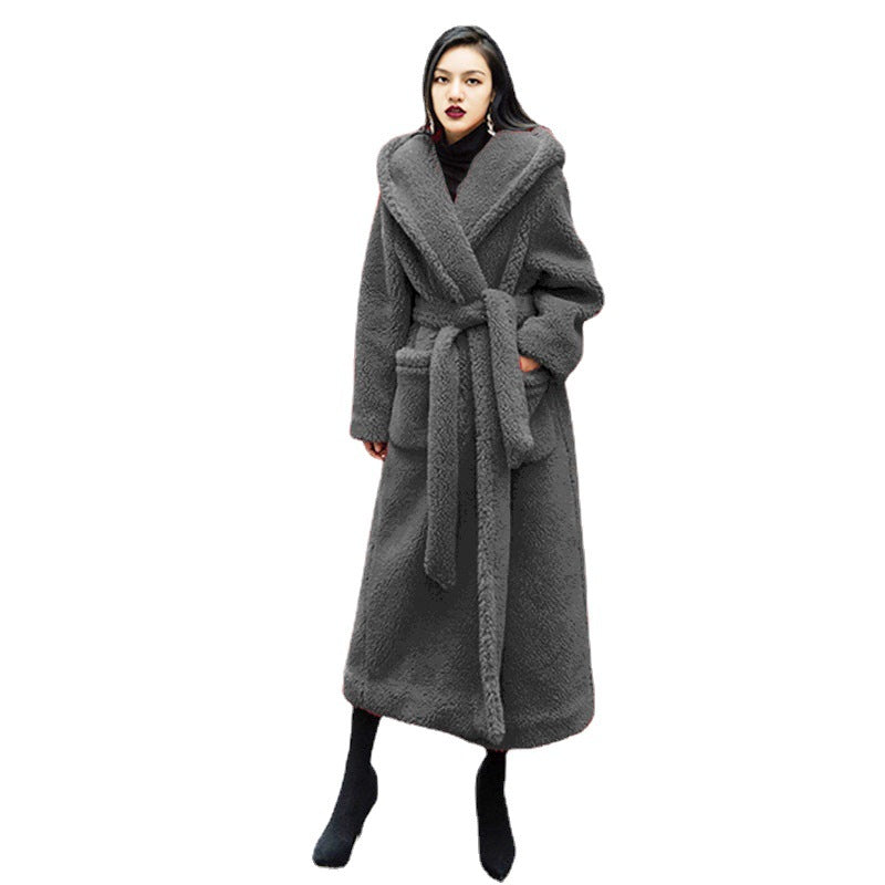 Luxury Women Fashion Long Fur Overcoat for Winter